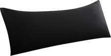 Long Body Pillow Case Cover Ultra Soft Microfiber 20x54 Black Envelope Closure