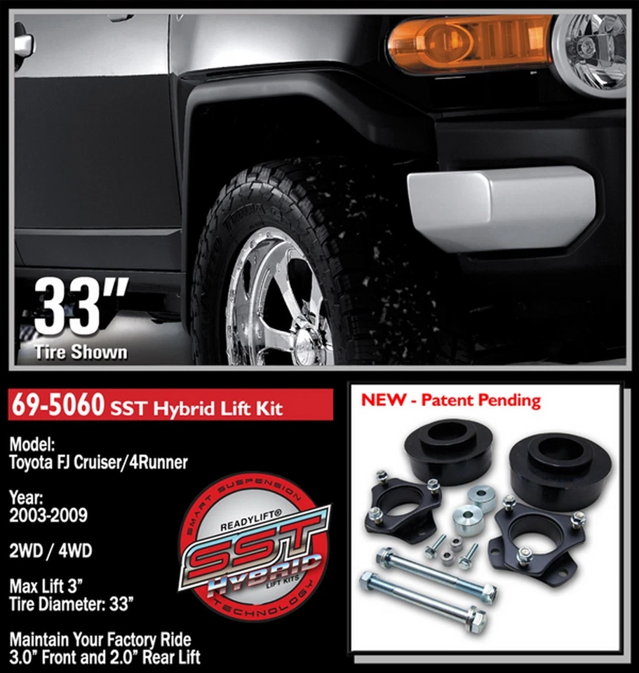 Kit de elevación ReadyLift 3"F 2"R SST para Toyota FJ Cruiser 2005-2014 4Runner 2003-2023 Foto 2 de 2