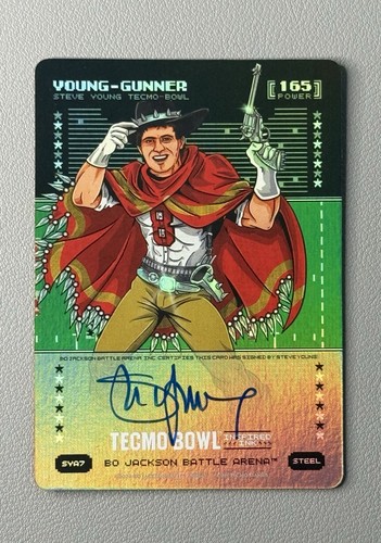🔥2026 Bo Jackson Battle Arena Tecmo Bowl Young-Gunner Steel Auto Steve Young🔥