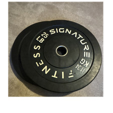 Signature Fitness Olympic 25 lb Rubber Bumper Weight Plate, Black