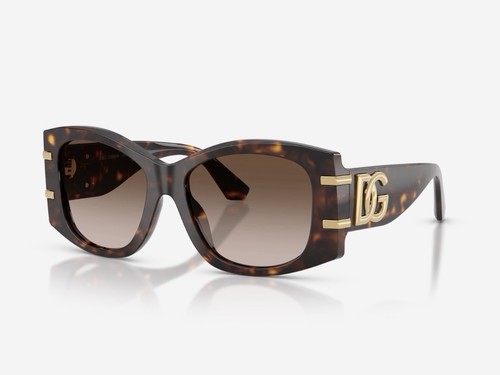 New Dolce & Gabbana DG4501 Havana Butterfly DG Logo Sunglasses 54mm