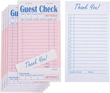 10 pack Server Guest Checkbook Note Book Thick Server Paper w/ Receipts Waitress