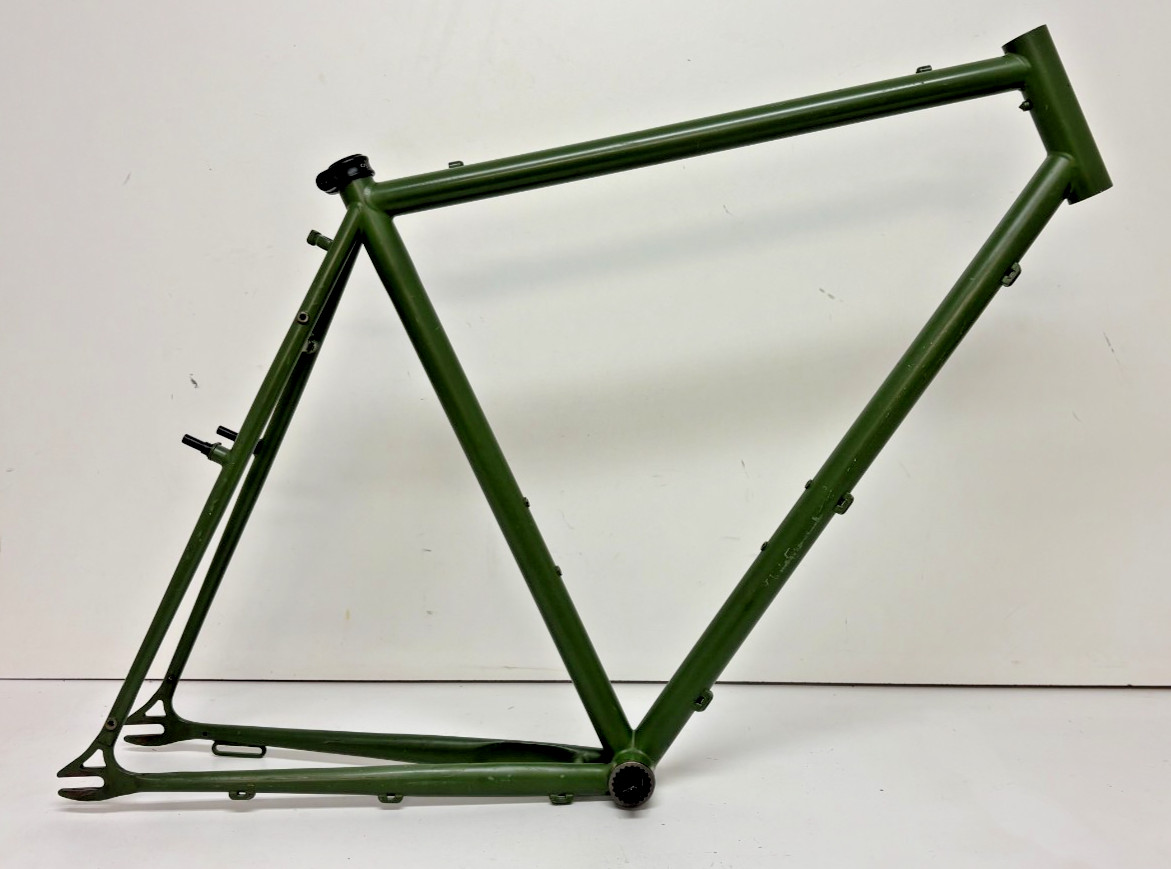 Green Steel 56cm C-T Road Bike/Fixie Horizontal Dropout Frame +Bottom Bracket