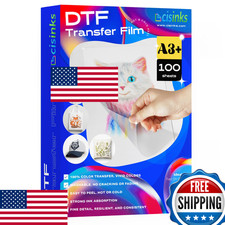 Cisinks Premium DTF Transfer Film 13"x19" A3+ Hot/Cold Peel 100 Sheets Matte