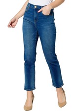 DG2 by Diane Gilman Virtual Stretch Denim Straight Crop Jean Midtone