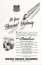 1948 Union Pacific Railroad: Personal Highway Vintage Print Ad