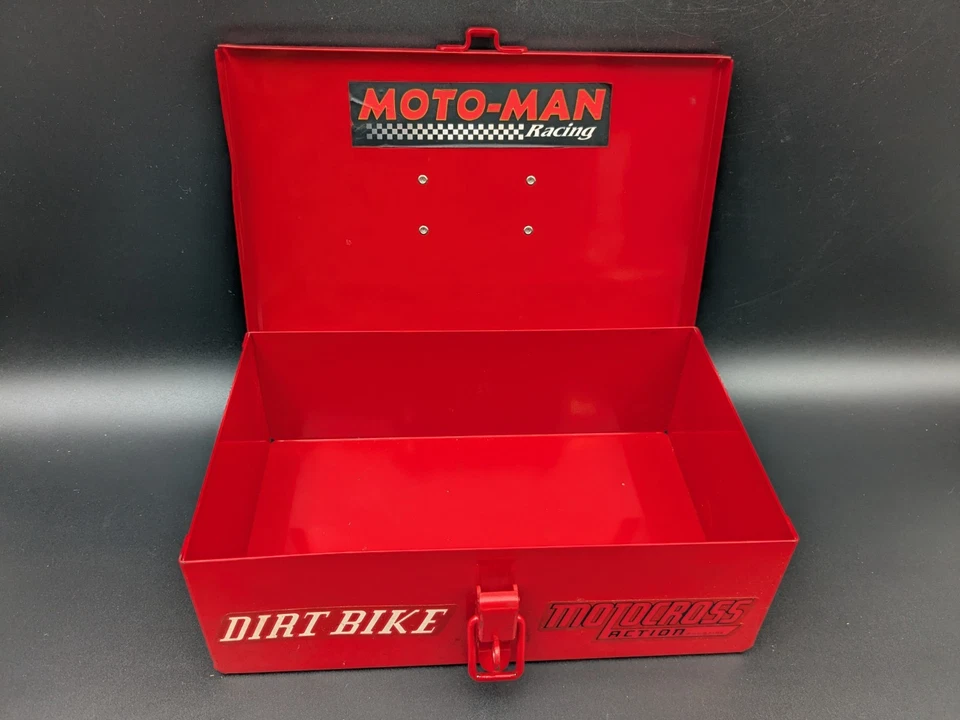 Vintage MAC Red Mini Toolbox w/ Motorcycle Motocross Sticker Lot - Image 4 of 4