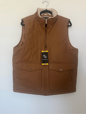WP WEATHERPROOF Men's Sherpa Collar Full-Zip Workwear Vest NEW NWT