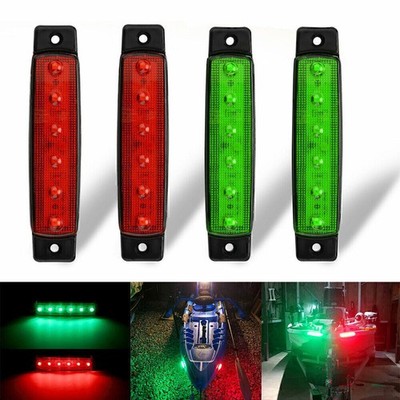 4X Oval Marine Boat Bow LED Navigation Lights Red/Green Stern Starboard Light