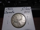 Canada 1940 - 25 Cent Quarter Canadian Coin - 80% Silver