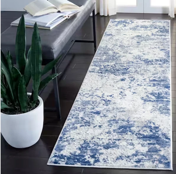 Safavieh Amelia Navy/Gray 2 ft. x 8 ft. Distressed Abstract Runner Rug - Image 2 of 2