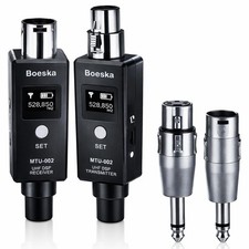 Wireless Transmitter And Receiver For Dynamic Microphones And Music Sources, UHF