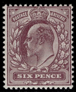 GB EDVII SG297 SPEC M33A(4) 6d pale dull purple NH MINT. Cat £60.