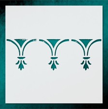 Stylized Floral Curved Shapes Wall Art Reusable Plastic Stencil - StencilAir