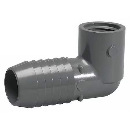 Zoro Select 1407-015 Pvc Elbow, 90 Degrees, Insert X Fnpt, 1-1/2 In Pipe Size,