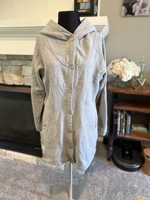 Triple Five Soul Hoodie Womens XS Gray Long Button Up Athleisure Streetwear