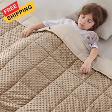anfie Weighted Blanket Kids(36"x48" 5lbs) 36x48-05lb, Khaki 
