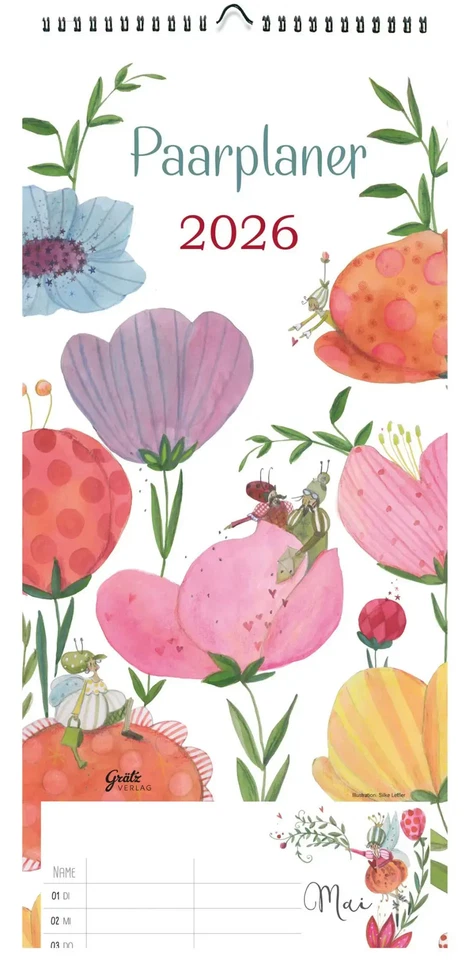 GRÄTZ VERLAG GMBH Paarplaner Blumen 2025 | Tropical Paradise | Silke Leffler | Kalender | Deutsch
