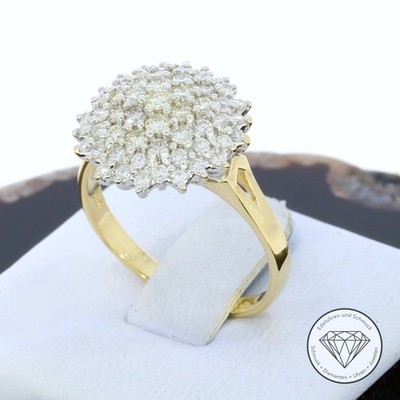 Wert 6.100,- Bicolor Brillant Ring 1,85 Carat 585 / 14 Kt  Gold Gr. 57 XXYY