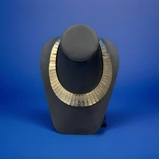 Vintage Egyptian Revival Gold Tone Disc Panel Choker Necklace Vintage