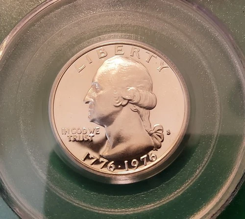 1976-S GEM Silver Proof Bicentennial Washington Quarter 25c PCGS PR69DCAM - 1776