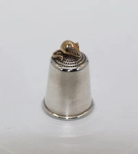 Vintage Sterling Silver Novelty Mouse & Cheese Thimble Hallmarked London 1985