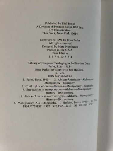 Rosa Parks: My Story SIGNED, 1st Edition, 3rd Printing (1992, Hardcover) Ticket - Imagen 13 de 19