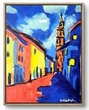 Original Art Cathedral 14x11 Contemporary Expressionist Painting