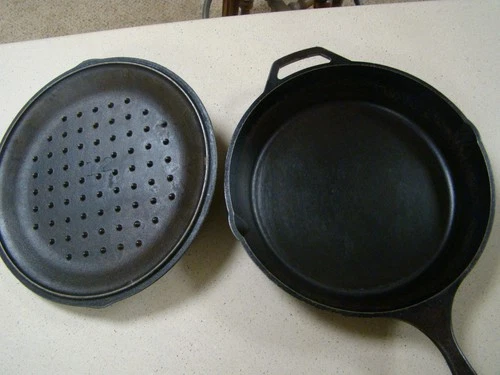 RARE Vintage Lodge #12 SK D Cast Iron Skillet 13.5” W/ #12 Lid SEASONED!!