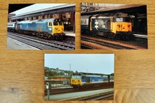 3 colour photos (6" x 4"): British Rail English Electric Type 4 Class 50 50045