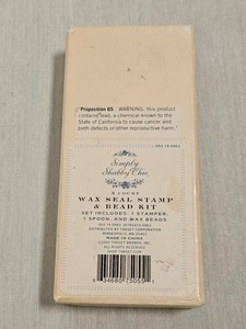 Simply Shabby Chic - Pink Wax Seal Stamp And Bead Kit - Rose Stamper - Used VTG