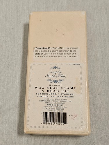 Simply Shabby Chic - Pink Wax Seal Stamp And Bead Kit - Rose Stamper - Used VTG