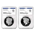 2pc Set - 2023-S $1 Proof Morgan and Peace Silver Dollar NGCX PF10UC FDI X Label