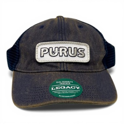 Legacy Old Favorite Trucker Hat Navy Blue PURUS Patch Snapback OSFA