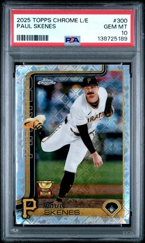 2025 Topps Chrome LogoFractor Paul Skenes PSA 10 GEM MINT Mr Livvy Dunne