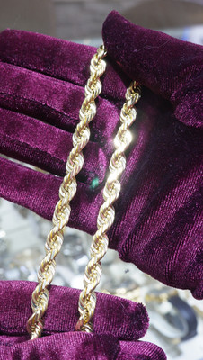 14kt Solid Gold Rope Chain / 86.1 grams / 7.0mm / 20'' inch length $9800