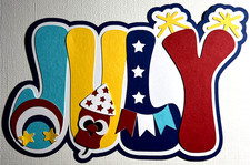 4th of July Paper Piecing Die Cut Scrapbook Title July 4th Patriotic Fireworks