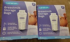 Lansinoh Breastmilk Storage Bags 100 Pre Sterilized BPA Free 2 Box Of 50 