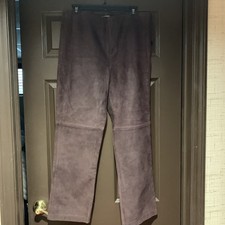 NEW Linda Allard/Ellen Tracy Ladies Eggplant suede pants 14P lined 800
