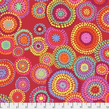 Mosaic Circles, Red - Kaffe Fassett Quilt Fabric 100% Cotton One Yard Cut