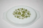 Vintage Pyrex Green Flower Lid Only 13" L 8 1/2"W VGCond (H)*
