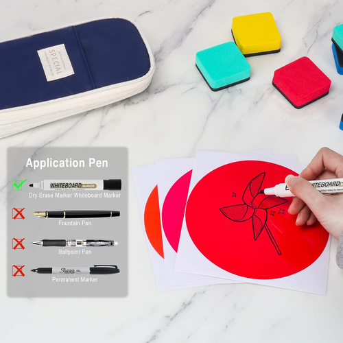 40Pcs 6 Inch Dry Erase Dots Circles, 10 Colors Removable Line up Spots Set for C - Picture 3 of 7