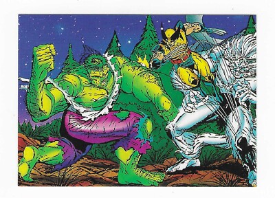 1992 Wolverine from then till now Series 2 Marvel Card #27 First Defeat Hulk