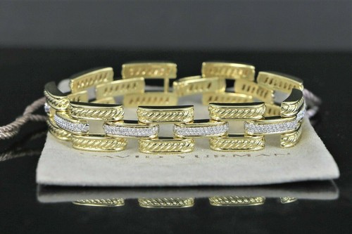 $19,500 David Yurman Gatelin 18K Gold Pave Diamond Cable Link Chain Bracelet - Picture 9 of 10