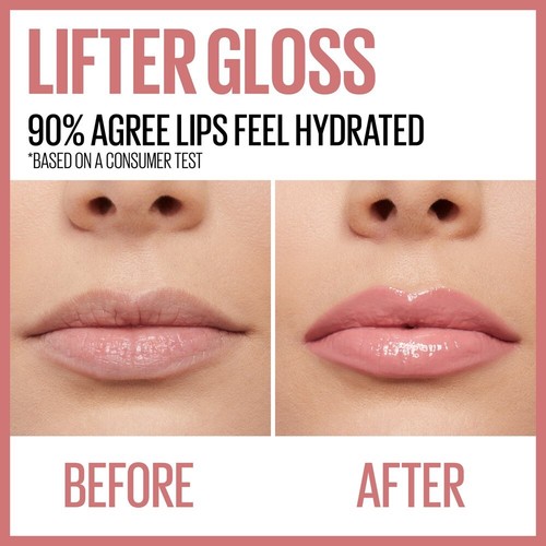 Maybelline Lifter Gloss Lip Gloss Makeup With Hyaluronic Acid, Ruby, 0.18 fl. oz - Picture 2 of 5