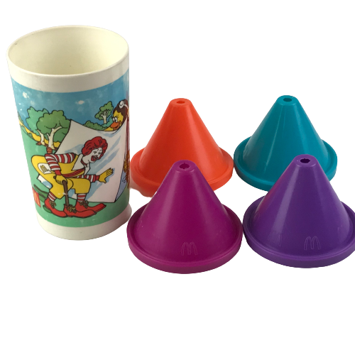 Vintage Ronald McDonald Cup and Lids - Picture 1 of 7