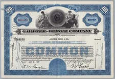 1957 Gardner-Denver Company Vintage Stock Certificate Ingersoll Rand Merged 9716
