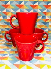NEW set of 4 FIESTA TAPERED MUG scarlet red  15 oz  FIESTAWARE Free Shipping