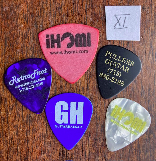 5 ea. Guitar Picks from Various High-End Shops - Acoustic Electric