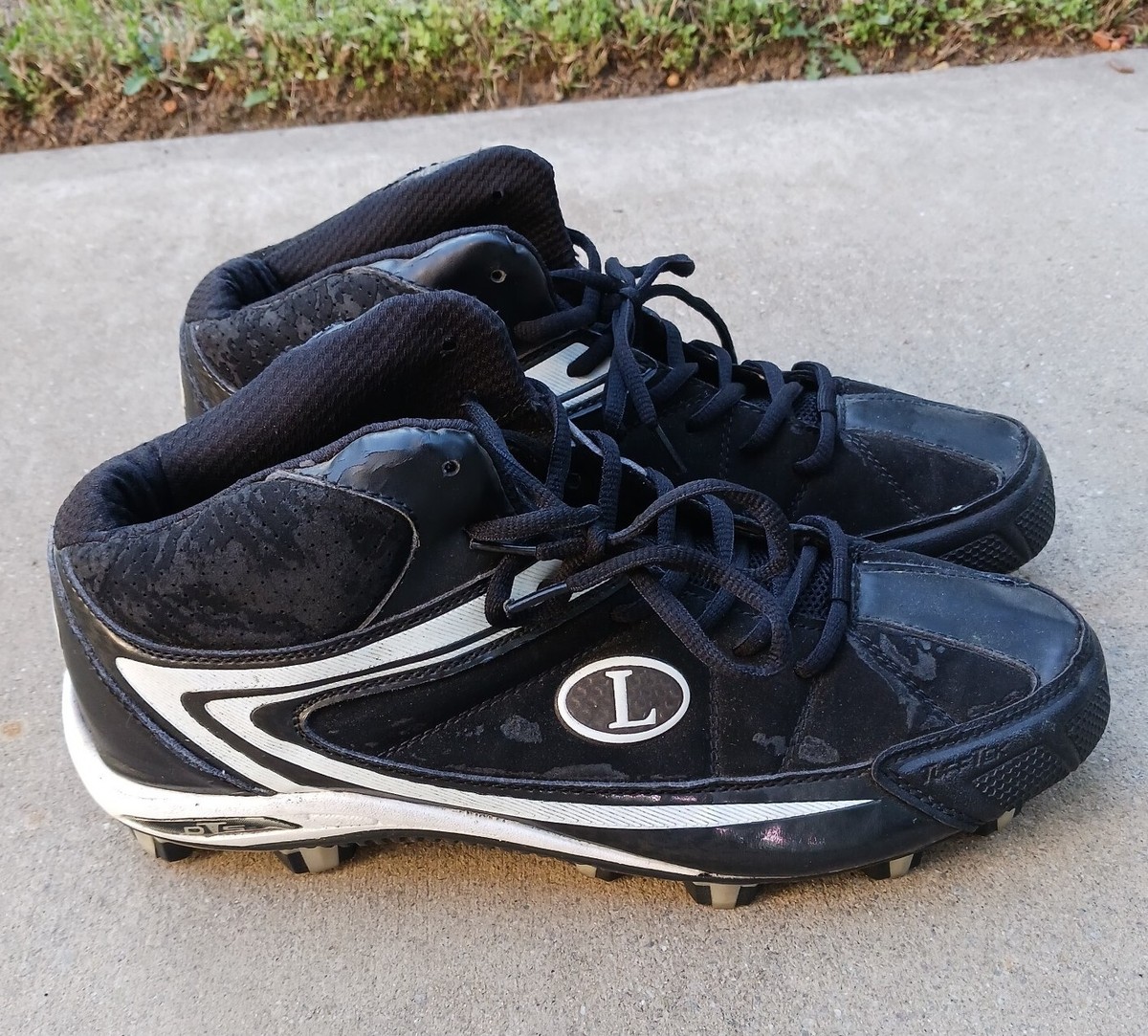 Louisville Slugger - Black/ Gray/ White - Cleats - Size 9M Mens Louisville Slugger Baseball Cleats Black/White Sz 6.5  main image 4